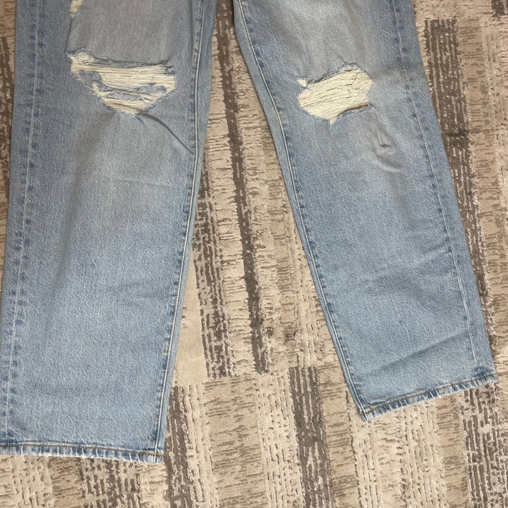 NEW Lucky Brand The Baggy Distressed Wide Leg Comfort Stretch Jeans Womens 4/27L - Picture 5 of 13